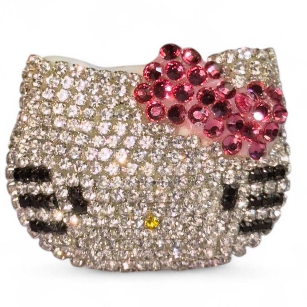 Hello Kitty White Pink Black Yellow Rhinestone Bling Car Vent ClipOn Kawaii Cute